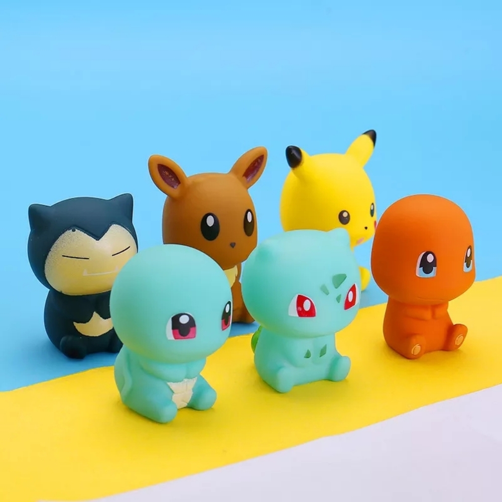 Set of 6 pokemon pikachu characters bath toy